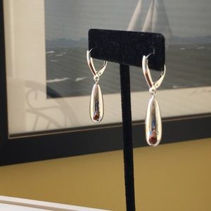 .925 Sterling Silver Puffed Tear Drop Earrings